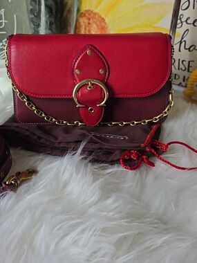 Coach Beats Red Crossbody Bag  Has Short chain And Longer Strap, w/ Hangtag